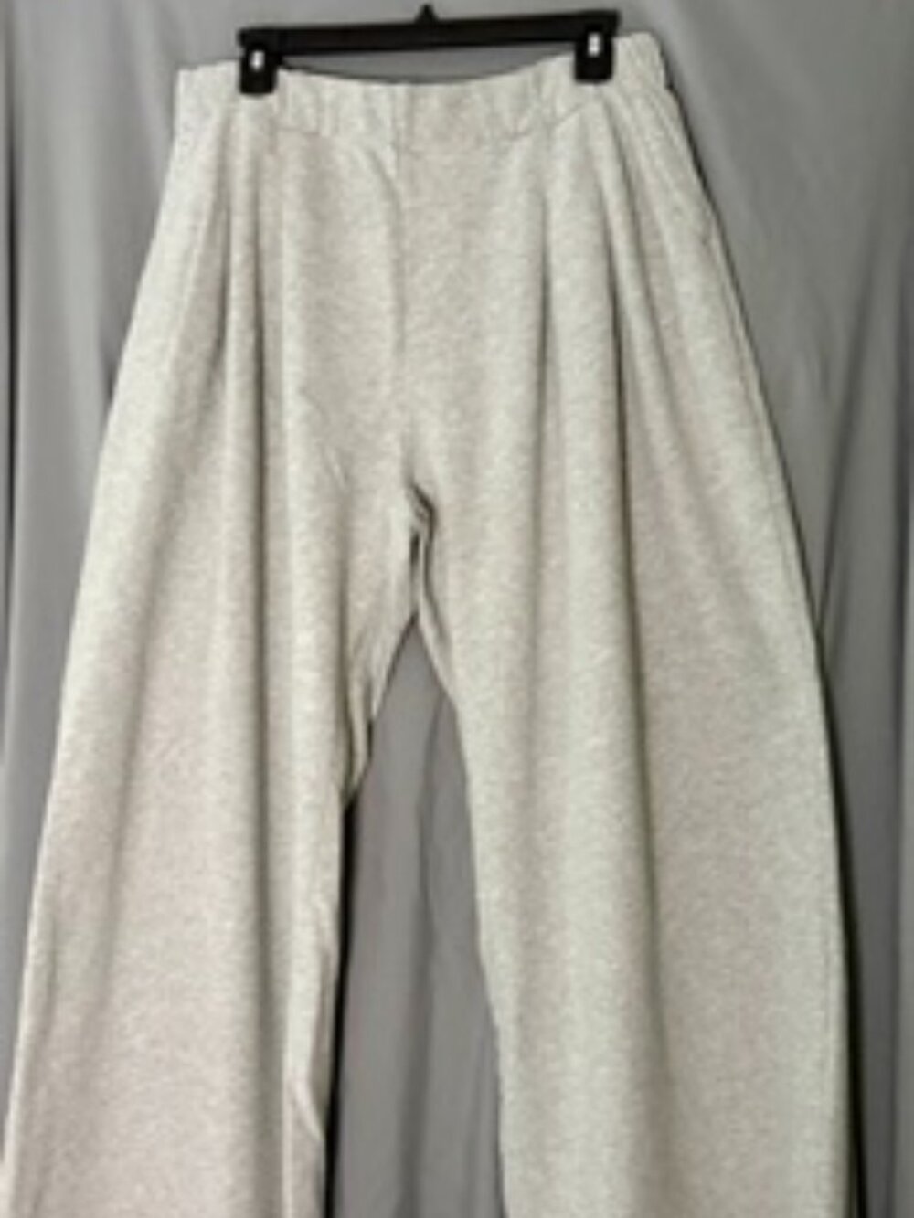 Aerie New Heights Fleece Trousers Heather Gray Wide Leg Size L Regular